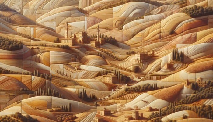 Close-up of Tuscany limestone displaying warm shades from creams to golden browns, highlighting its unique textures and earthy tones.