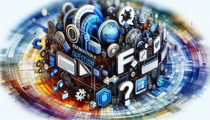 A vibrant website interface showcasing interactive FAQs, expandable questions, and video tutorials on website setup, enhancing user engagement and trust.