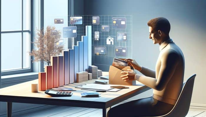 Can Debt Consolidation Stop Bailiff Action?: Key Insights | DCL Can Debt Consolidation Stop Bailiff Action?: Relieved UK individual at desk organizing credit cards and loans into one envelope, with financial charts and a peaceful street view.