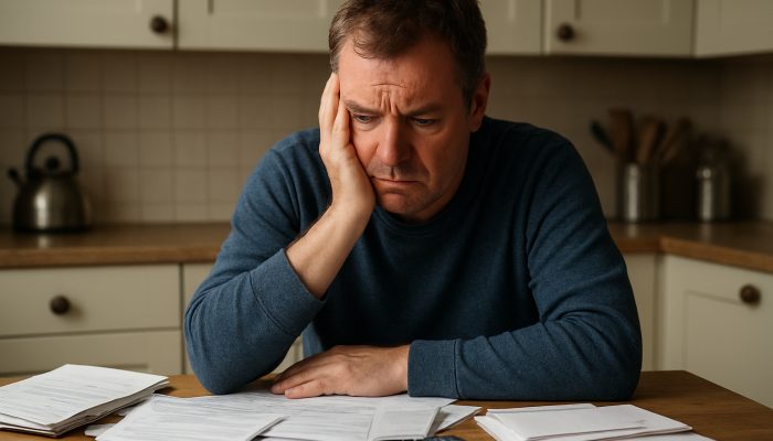Signs Support Is Harming Your Finances: Identify The Risks | DCL Anxious British resident at a cluttered table with council tax bills and support letters